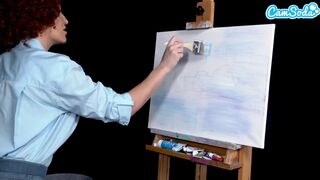 Ryan Keely bob ross cosplayban festés óráján megvadul a hatalmas cicis milf
